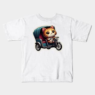 kittie in a tuk tuk Kids T-Shirt